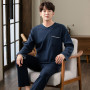 Men Cotton Pajamas Set Fashion Casual Patchwork Sleepwear Suit Home Clothes Loose Home Wear Plus Size 4XL