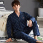 100% Cotton Pajamas for Men Casual Plaid Pajama Sets Plus Size Sleepwear