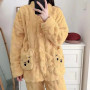 Cartoon casual cute loungewear students thickened long-sleeved facecloth pajamas can be worn outside the suit