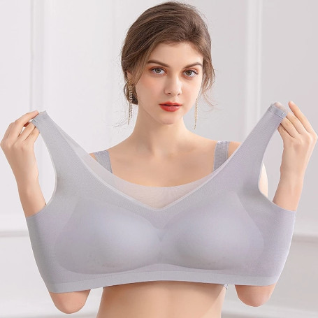 Seamless Bra Ultra Thin Underwear Women Push Up Bra Big Size Lace Silk Breathable Bra