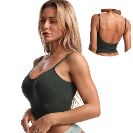 Large U-Shaped Beautiful Back Wrapped Chest Seamless Sling No Steel Ring Anti-Exposure Sports Bra