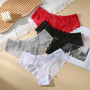 4Pcs Women Sexy Underwear Low Rise Intimates Lingerie Panties Comfortable Solid Color Breathable Underpants