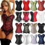 Sexy Women steampunk clothing gothic Plus Size Corsets Lace Up boned Overbust Bustier Waist Cincher Body shaper S-6XL