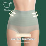 Seamless Ice Silk Women's Panties High Waist Body Shaper Pants Solid Color Underpants Antibacterial Briefs