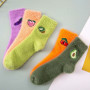 Sock Cute Avocado Cherry Fruit Long Socks Women Coral Velvet Socks Terry Towel Soft Fluffy Socks Thicken Sock