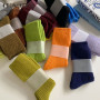 Socks Wool Classic Solid Colors Rib Socks Women High Quality Loose Crew Fashion