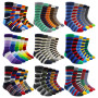 Casual Fashion Cotton Funny Long Men Socks Contrast Color Rainbow Larger Size Stripe Socks