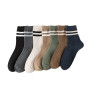 Men's Trend All-match Medium Tube Socks Breathable Vertical Strip Cotton Socks