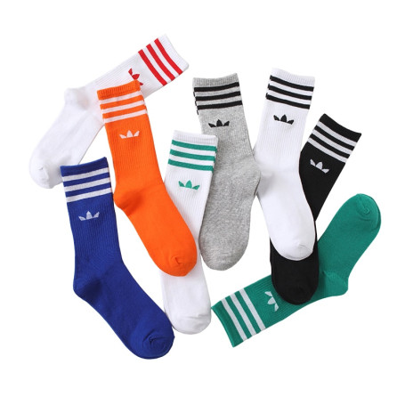 New Fashion High Tube Sports Socks AD Clover Men and Women Cotton Socks Wild Ins Tide Socks Striped Socks