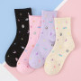 Harajuku Moon Stars Socks Women Funny Socks Cotton Japanese Creative Warm Cute Novelty Casual Streetwear