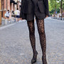 Women Thin Transparent Silky Pantyhose Gothic Sexy Vintage Leopard Animal Pattern Sheer Tights Seamless Stockings