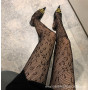 Sexy Women Pantyhose Nylon Tights High Elastic Leopard Mesh Print Long Stockings Fishnet Hosiery Designer Tights