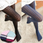 Women's Tights Sexy Knitted Cotton Tights Hollow Out Striped Stockings Pantyhose