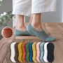 5pair Women Invisible Boat Socks Silicone Non-slip Chaussee Ankle Low Female Cotton Show Breathable Calcines