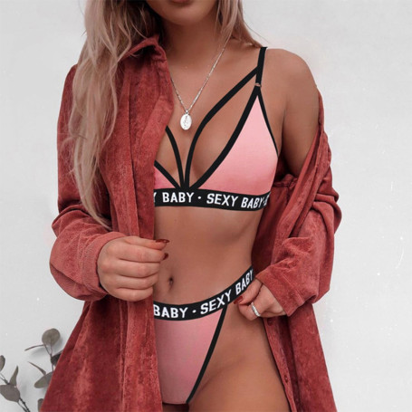 Women's Sexy Lingerie Bra and Panty Set Bikini Backless