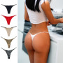 S-3XL Cotton Bikini Panties T-back Thong Sexy Low Waist Women Underwear Cotton G-String Underpants Femlae Lingerie 1Pcs