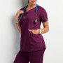 Nurses Working Uniform Women Short Sleeve Pockets Workers T-shirt Tops Blouse Nurse Scrubs Accessories Nurse Uniform Workwear