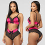 Women Lace Bra Set Sexy Seamless Lingerie Sets Lace Bowknot Push Up Bra Crop Top Underwear