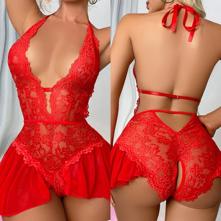 Woman Lingerie For Sex Open Crotch Bra Underwear 18+ Adult Hot Erotic One-piece Bodysuit Costume Sexy Babydoll Wedding Sleepwear