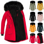 Coats Lapel Collar Long Sleeve Jacket Coats Plus Size Casual Women Jacket Warm Hooded Thick Padded Outerwear