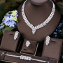 4pcs Bridal Full Jewelry Sets For Women Party, Luxury Dubai Nigeria CZ Crystal Wedding Jewelry Sets