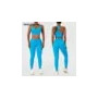 2 Pieces Women Yoga Set Workout Shirts Sport Pants Bra Gym Suits Fitness Shorts Crop Top High Waist Running Leggings Sports Sets
