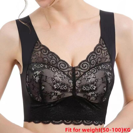 Women's Bra Plus Size Seamless Wire Free Backless Sports Lace Bra Sexy Lingerie Big Size Bralette Female Underwear