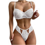 Sexy Women Lingerie Set Lace Breathable Erotic Bra Briefs Set Hollow Out G-string Bra