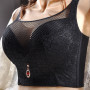 Gather Sexy Fashion Casual V-Neck Solid Color Lace Breathable Stretch Comfortable Ladies Bra