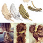 Alloy Vintage Hair Clip Feather Leaf Shape Barrette Metal Hairpins For Women Lady Headwear Hair Accessories