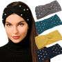 New Pearl Knitted Cross Headbands For Women Girls Handmade Hair Accessories