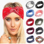 Cashew Floral Print Twist Head Bands for Women Bohemian Turban Headwrap Cotton Hair Accessories Bandana Bandage