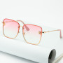 Fashion Lady Oversize Rimless Square Bee Sunglasses Women Men Small Glasses Gradient UV400
