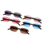 Luxury Rimless Square Sunglasses Man Brand Designer Frameless Gradient Sun Glasses Woman Fashion Vintage Wooden
