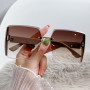 Vintage Square Sunglasses Woman Classic Retro Gradient Mirror Frameless