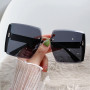 Vintage Square Sunglasses Woman Classic Retro Gradient Mirror Frameless