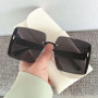 Vintage Square Sunglasses Woman Classic Retro Gradient Mirror Frameless