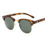 Semi-Rimless Vintage Sunglasses Men Classic Polarized Square Fashion Retro Mirror