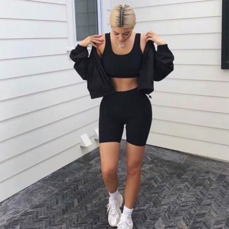 Shorts Women Thin Fitness Casual Elastic High Waist Solid Biker Shorts Summer Basic Black Shorts for Female Clothing Sweatpants