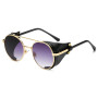 Fashion Steampunk Sunglasses Brand Designer Women Men Vintage Round Sun Glasses Luxury Sunglass UV400 Eyewear
