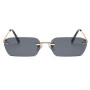 Rimless Square Sunglasses Women Vintage Brand Design Ladies Transparent Lens Sun Glasses Punk Rectangle UV400