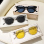 New Fashion Square Sunglasses Women Men Brand Designer Ocean Color Sun Glasses Unisex Green Gradient Eyewear