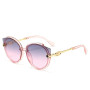 New Vintage Cat Eye Round Sunglasses Women's Korean Version Metal Rimless Gradient Sun Glasses Luxury Shades UV400