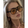 Vintage Oversized Sunglasses Women Retro Brand Big Frame Black Yellow Ins Style Square Glasses