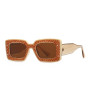 Retro Ladies Sun Glasses UV400 Brown Leopard Thick Frame Square Style