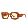 Retro Ladies Sun Glasses UV400 Brown Leopard Thick Frame Square Style