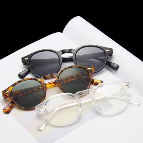 Classic Vintage Sunglasses Woman Male Round Cat Eye Sunglasses Retro Style Leopard Small Frame