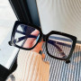 Big Square Anti Blue Light Women's Glasses Trend Computer Goggles Glasses Transparent Optical Spectacle Eyeglass