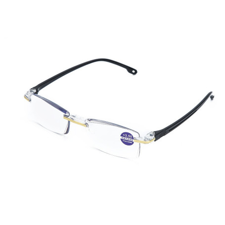 Anti-Blue Light Diamond Trimming One-Piece Presbyopic Glasses Fashionable Elderly Rimless Stall Presbyopic Glasses