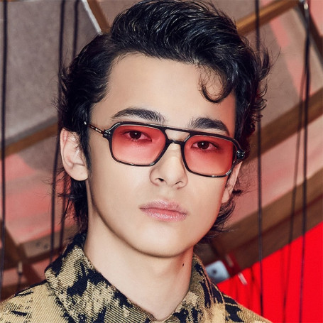 Retro Double Bridges Women Pilot Sunglasses Fashion Pink Gradient Eyewear Trending Hollow Leopard Blue Sun Glasses Men Shades